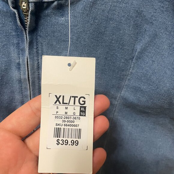 NWT Streetwear Society blue denim a-line style mini dress size XL - Picture 5 of 10